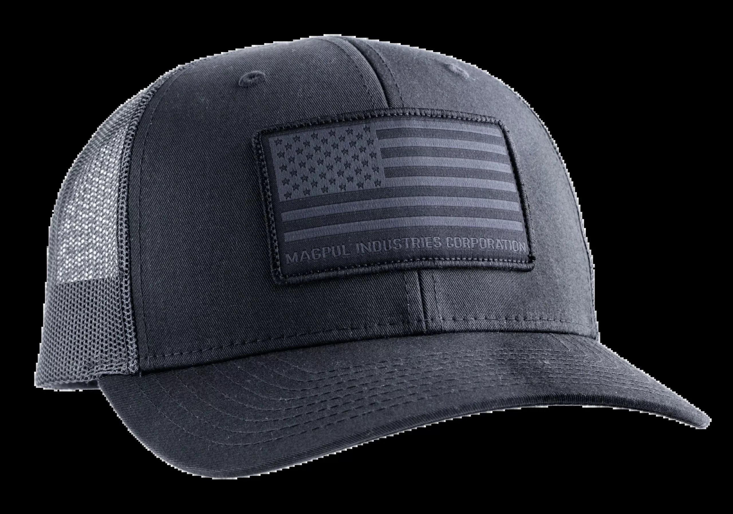 Magpul MAG1215-001 StandardBlack Adjustable Snapback OSFA Structured Woven American Flag Patch