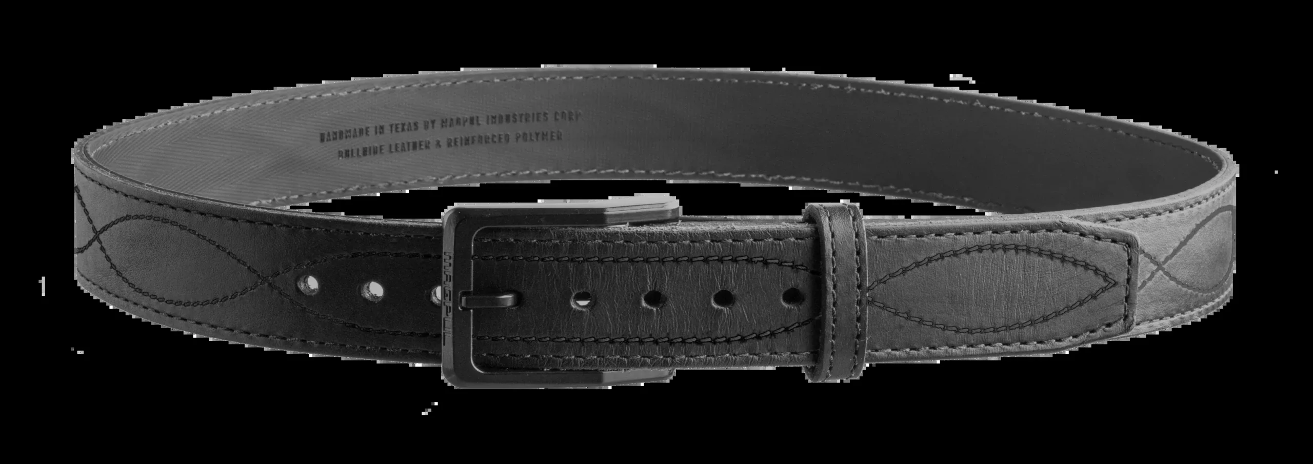 Magpul MAG1276-001-46 Tejas EL Pistolero Black Bull Hide 46" 1.50" Wide Buckle Closure