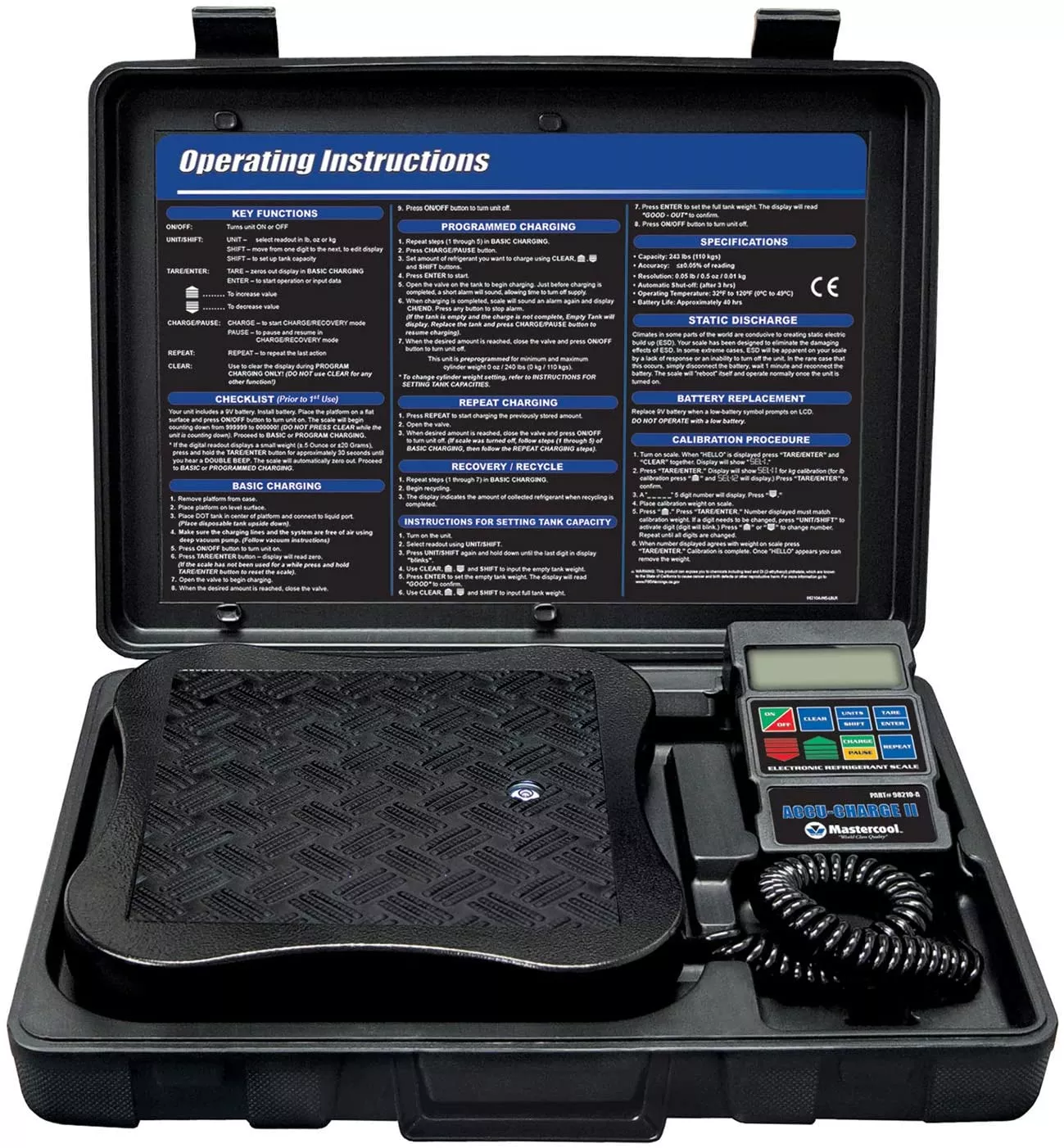 Mastercool 98210-A Accu-Charge II Electronic Refrigerant Scale