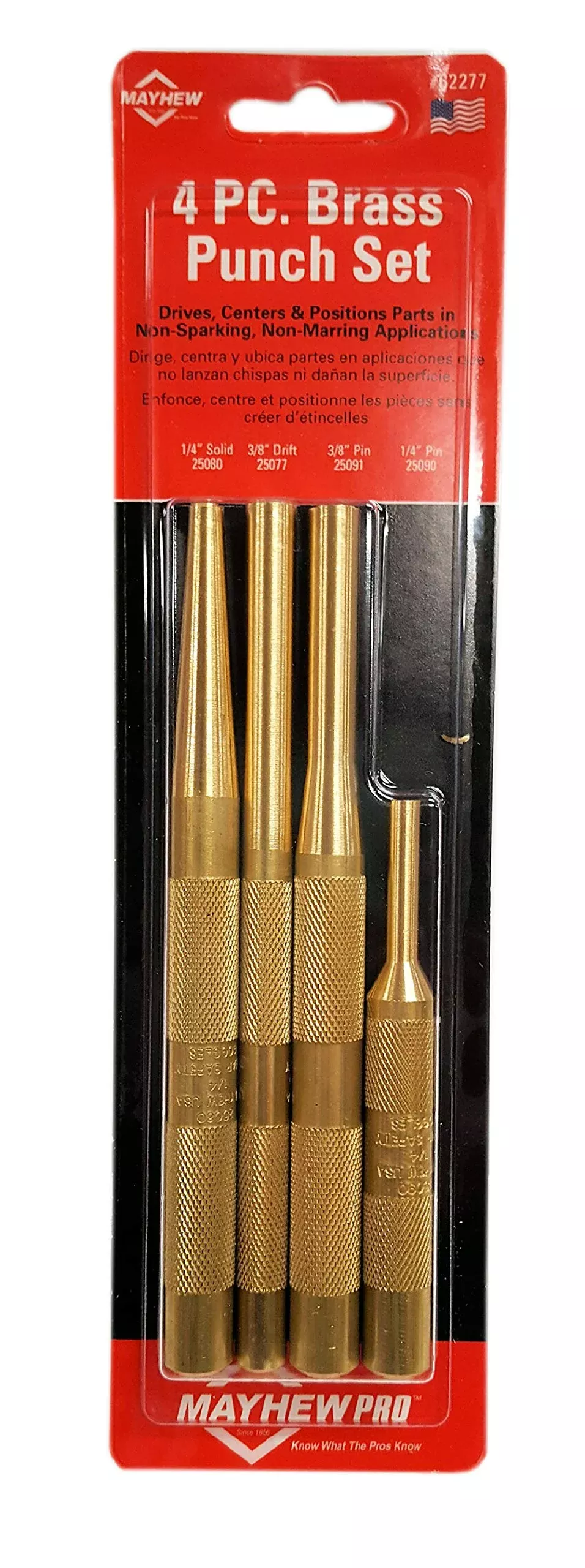 Mayhew 62277 4pc Brass Punch Set