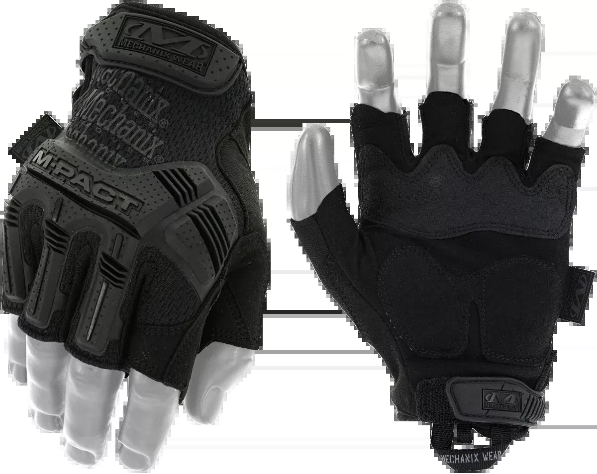Mechanix Wear MFL55011 M-Pact Fingerless Covert XL Black Synthetic Leather