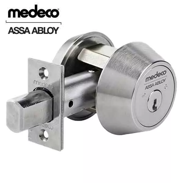 Medeco - 11JC604 - Maxum Commercial - M3 BiLevel - 6-Pin - Single Deadbolt - Optional Backset - DL Keyway Pinned - 26 - Satin Chrome - Grade 1