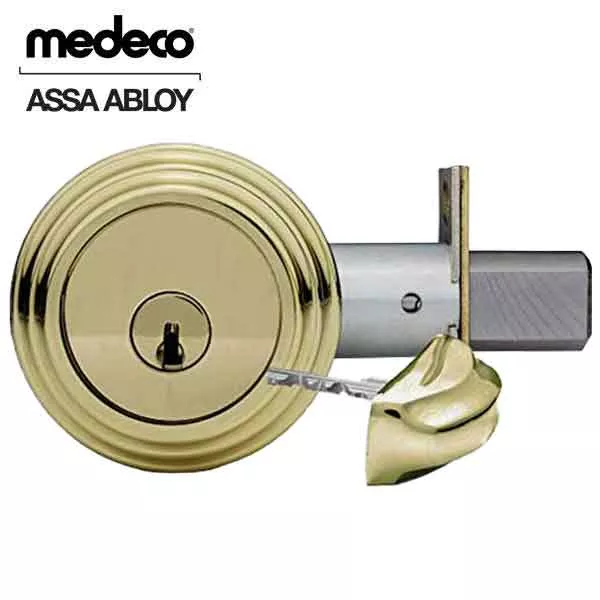 Medeco - 11JR533 - Maxum Residential - M3 BiLevel - 5-Pin - Captive Deadbolt - 2-3/8" - DL Keyway Pinned - 19 - Satin Nickel - Grade 1