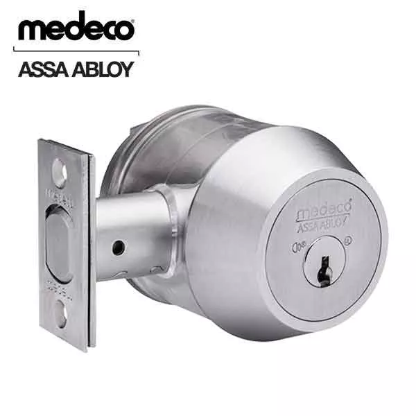 Medeco - 11TC624 - Maxum Commercial - M3 Biaxial - 6-Pin - Double Deadbolt - Optional Backset - DL Keyway Pinned - 26 - Satin Chrome - Grade 1
