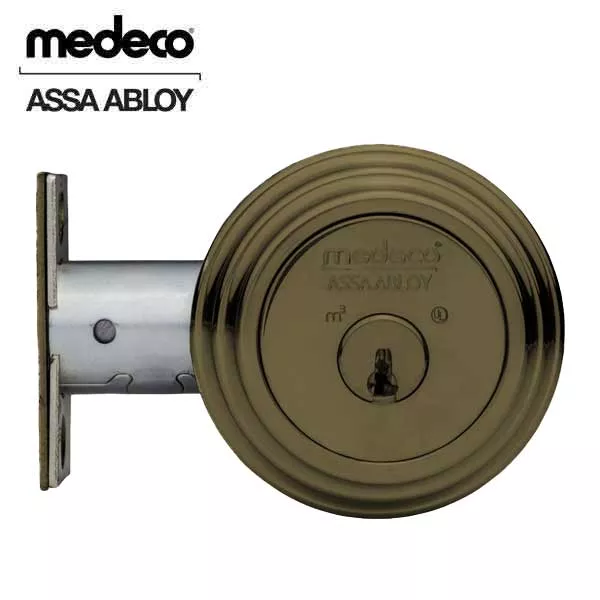 Medeco - 11TR504 - Maxum Residential - M3 Biaxial - 5-Pin - Single Deadbolt - 2-3/4" - DL Keyway Pinned - 05 - Bright Brass - Grade 1