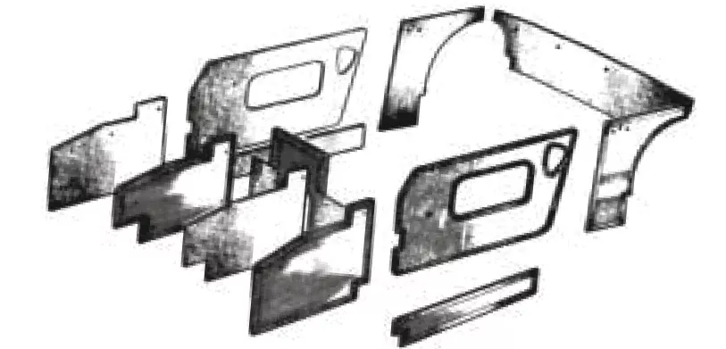 midget-TK214A 11-Piece Interior Panel Kit in Black 1965-66