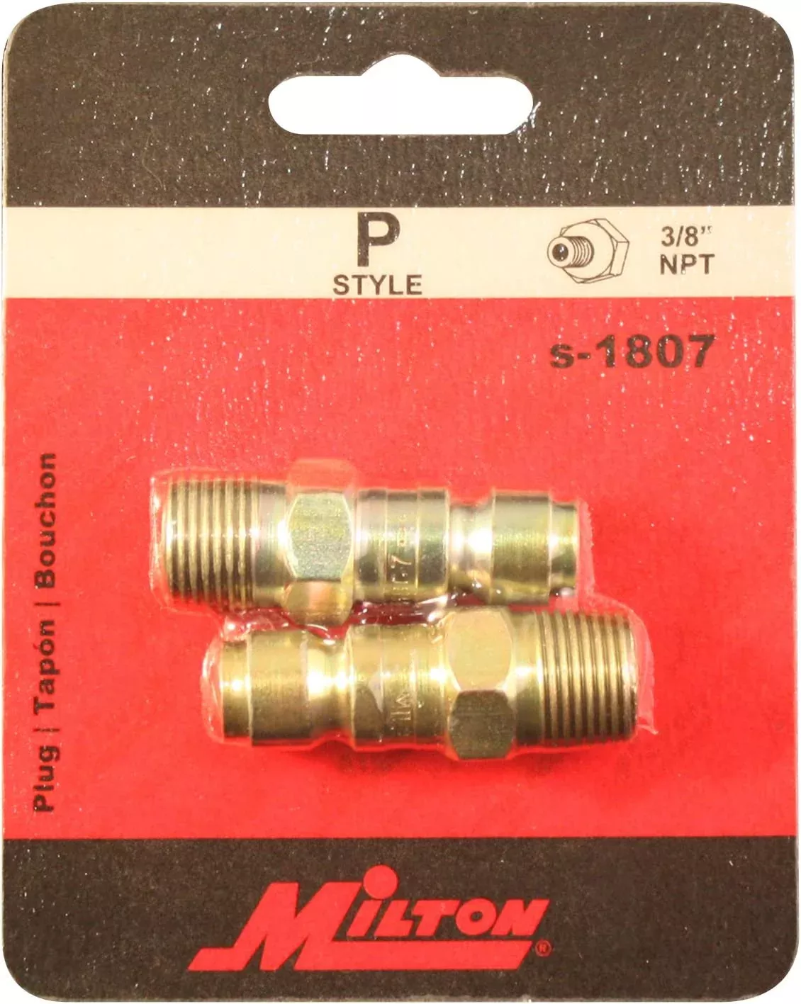 Milton S-1807 3/8" MNPT P Style Plug 2 Pack