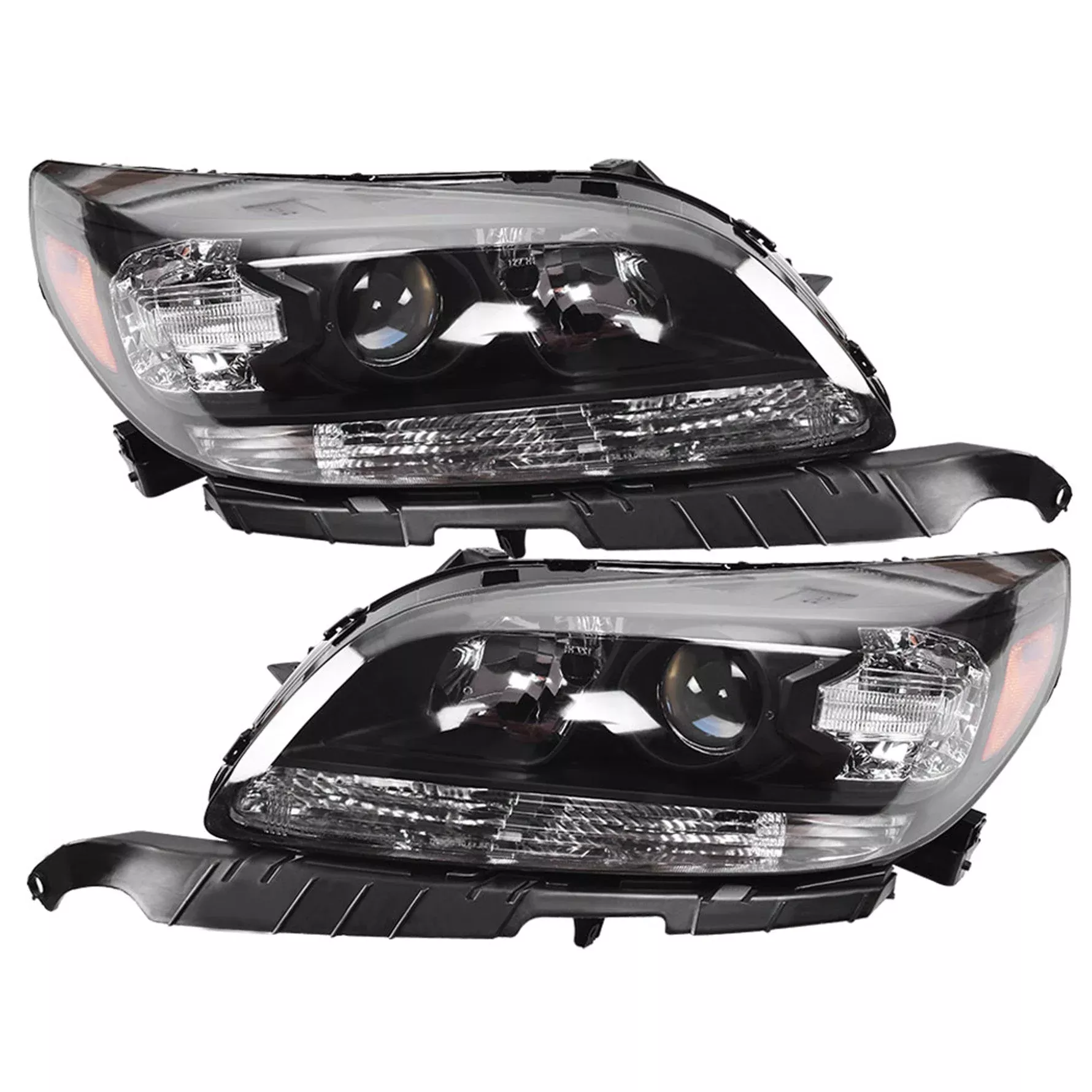 NEW Halogen Projector Headlights Assembly For 2013 2014 2015 Chevy Malibu Black