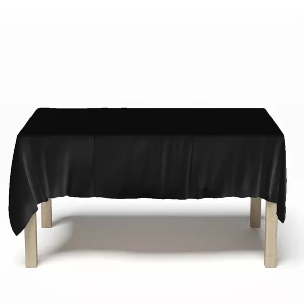 Nouvelle Legende 52 x 114 in. Black Rectangular Polyester Tablecloth