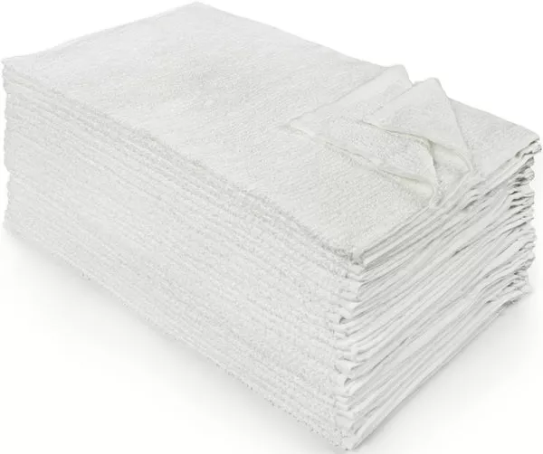 Nouvelle Legende Commercial-Grade 100% Cotton Ribbed Towels – 25-pack