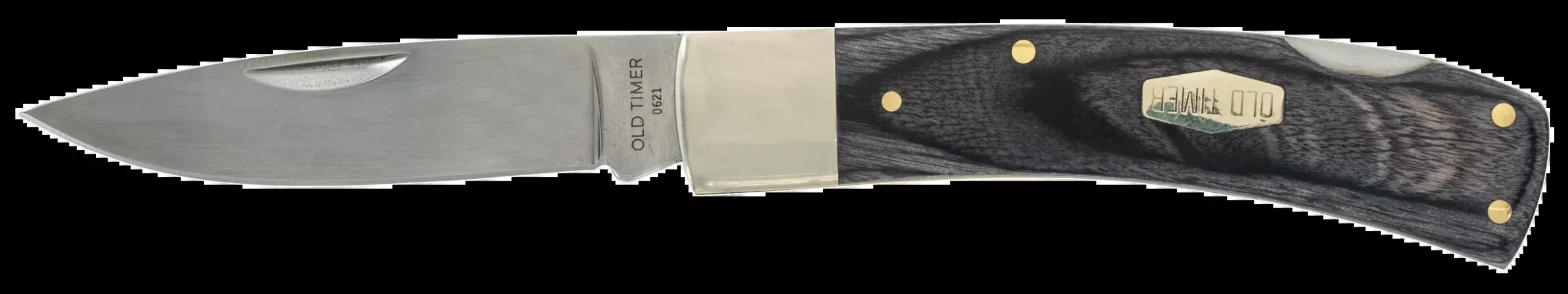 Old Timer 1135989 Heritage Series Bruin 50th Anniversary 2.80" Drop Point Plain D2 Steel Blade 3.70" Black Wood Laminate Handle