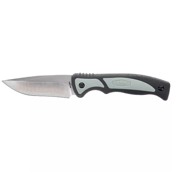 Old Timer 1137135 Trail Boss3.70" Fixed Drop Point Plain Stainless Steel Blade 5.25" TPE Handle Includes Sheath