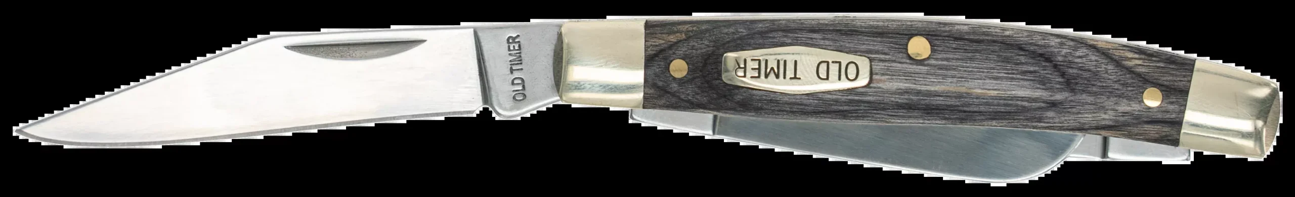 Old Timer 1149100 Heritage Series Middleman 340T 2" 2.40" 1.70" Folding Clip/Sheepsfoot/Pen D2 Steel Blade 3.70" Black Wood Laminate Handle