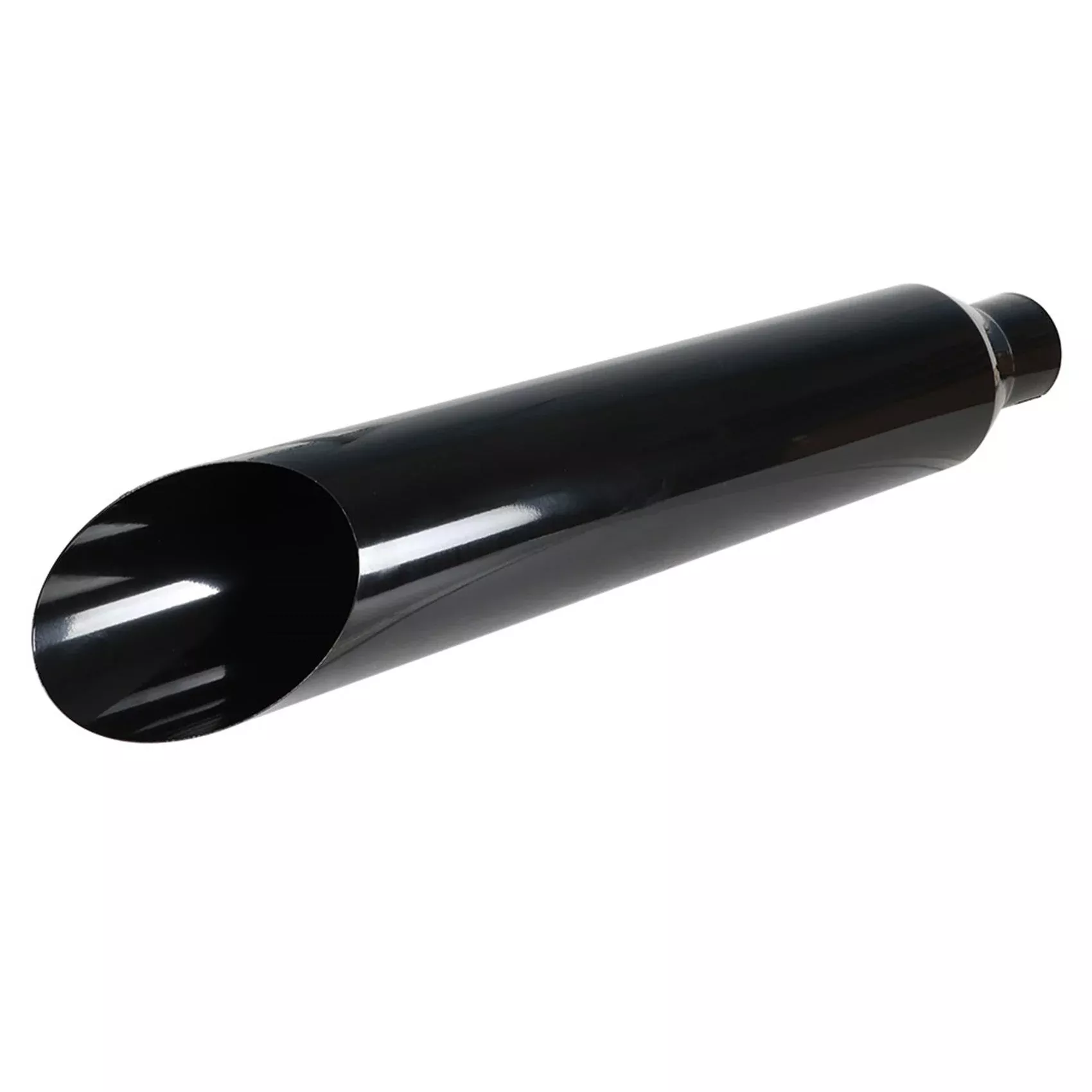 One Diesel Black Exhaust Stack Pipe Miter Cut 4" Inlet 8" Outlet 36" Long Black