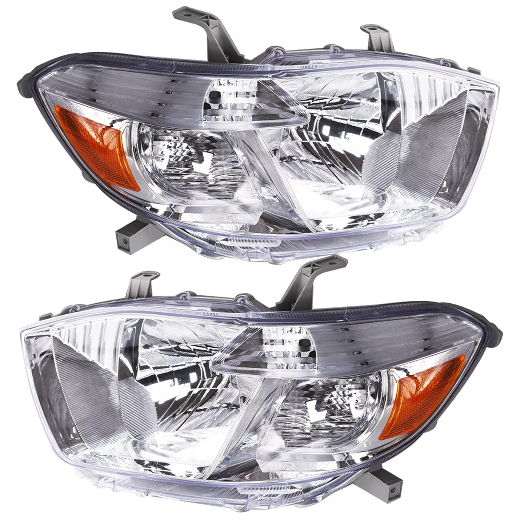Pair Amber Corner Projector Headlight Head Lamps For 2008-2010 Toyota Highlander