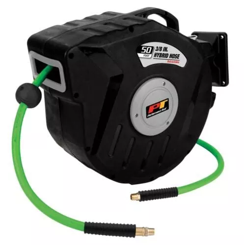 Performance Tool M613 50ft x 3/8" Hybrid Hose & Reel HI-VIZ Green