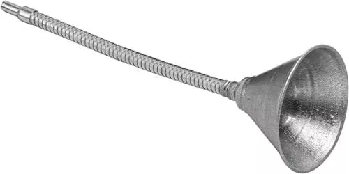 Performance Tool W219 Galvanized Automotive Metal Funnel w/ Flexible 12" Spout
