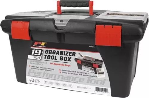 Performance Tool W54019 - 19" Inch Tool Box With Tray and Handle