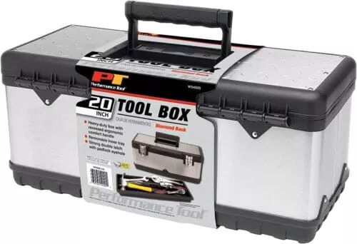 Performance Tool W54020 20 IN. STEEL TOOL BOX w/ Removable Tray & Handle