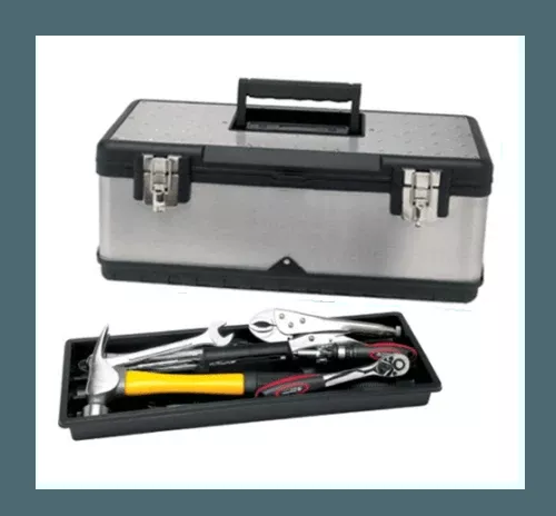 Performance Tool W54026 26" Heavy Duty Lockable Silver Steel Tool Box w/ Handle