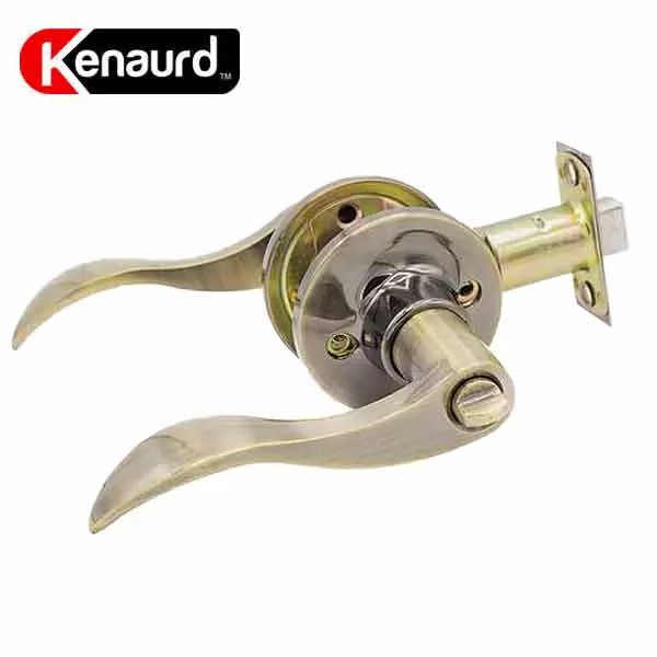 Premium Design #1 Privacy Lever Set - Grade 3 - Antique Brass