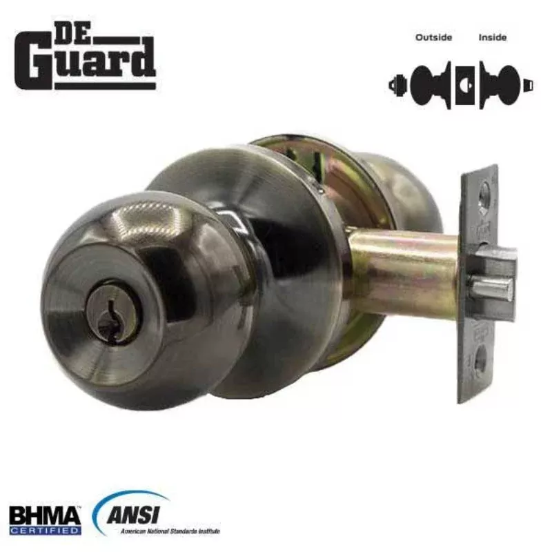 Premium Knob Set - Antique Brass - Entrance - Grade 3 - ( SC1 / KW1 )