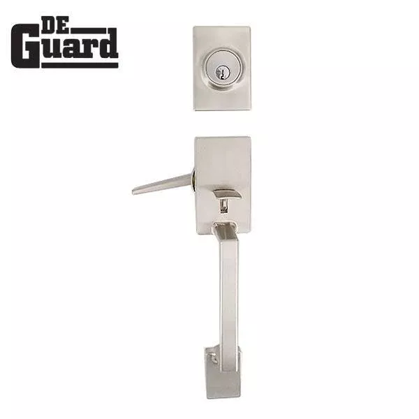 Premium Square "Hanson" Style Design Handleset w/ Interior Lever - SS (SC1 / KW1)