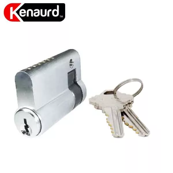 Profile Cylinder – Single Sided - 26D – Satin Chrome - 2 Keys - 6 Pin (SC1) (1-3/4" 46mm)