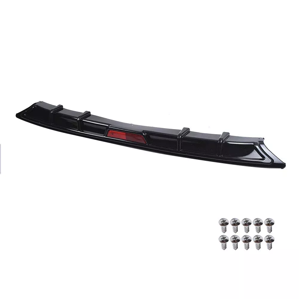 Rear Bumper Diffuser Lip Trim For 2018-2020 Honda Accord 10th Black Plastic