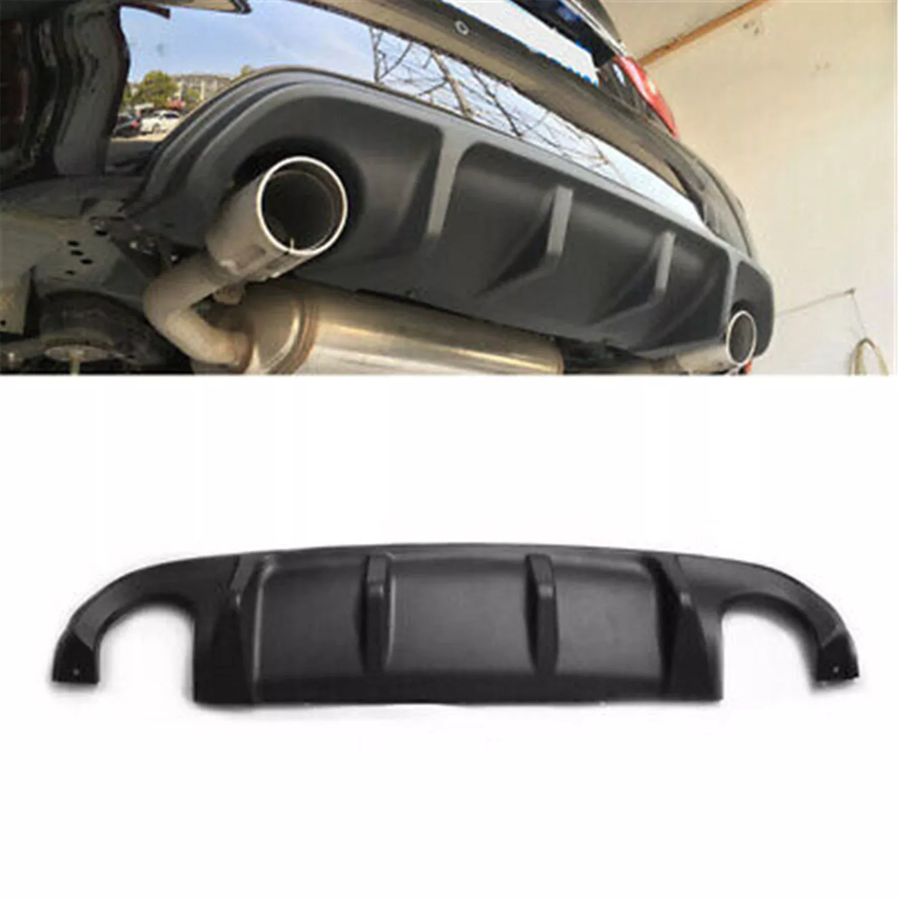 Rear Bumper Lip Spoiler Diffuser Splitter Black Fit for 2014-2017 Q50 AQ Style JDM Sport