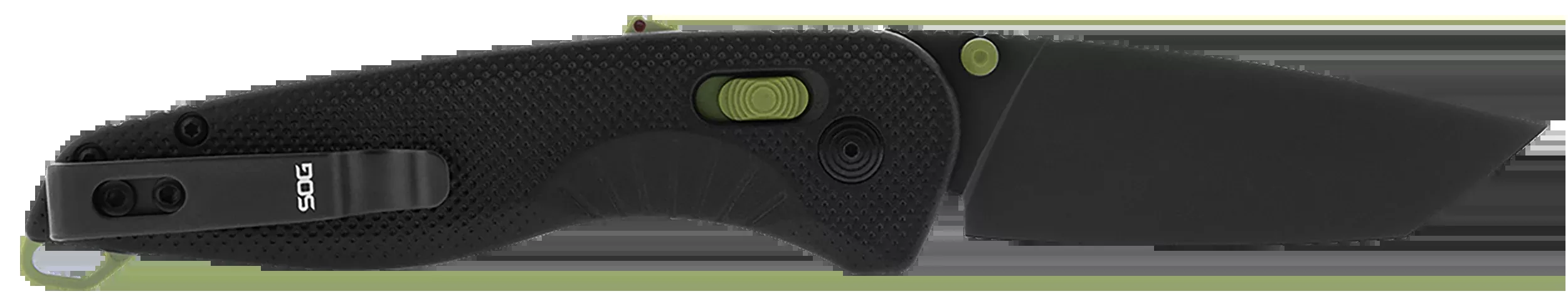 S.O.G SOG11410941 Aegis AT 3.13" Folding Drop Point Plain Black TiNi Cryo D2 Steel Blade/Black w/Moss Accents GRN Handle