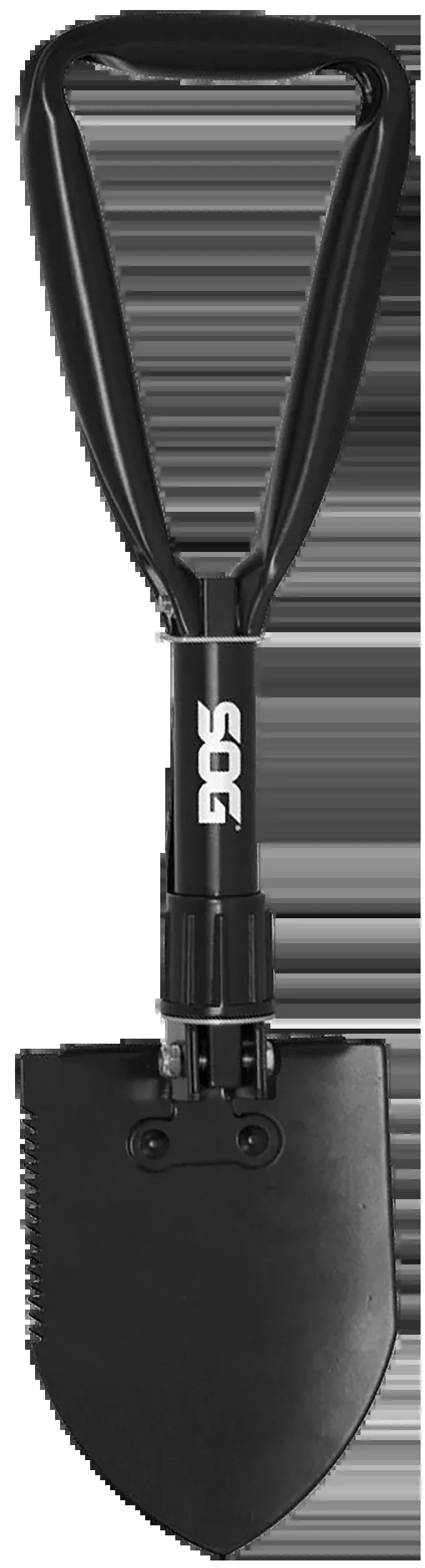 S.O.G SOGF08N Entrenching ToolFolding Shovel Plain/Serrated Blade Black Powder Coated High Carbon Steel Handle 18.25" Long Includes Sheath