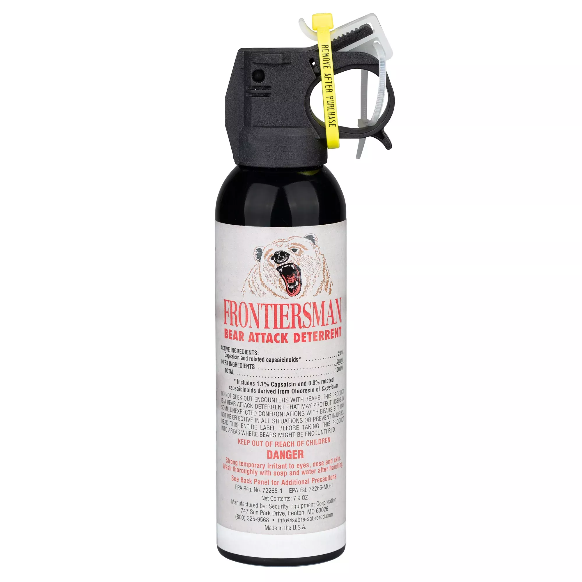 Sabre FBAD03 Frontiersman Bear Spray Effective 30 ft 7.90 oz Aerosol Repels Bears