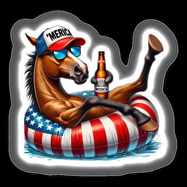 Saddlebred Horse American Flag Float Merica
