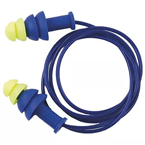 Sellstrom S23421 Reusble Plug-Corded-100PR/BX, Standard, Blue/Hi/Viz Green (Pack of 100)