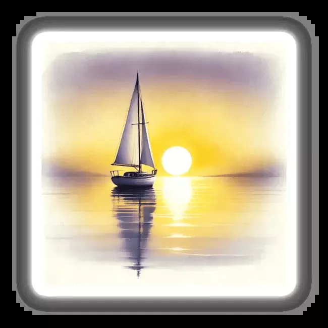 Serene Sailboat at Sunrise – Minimalist Boho Watercolor