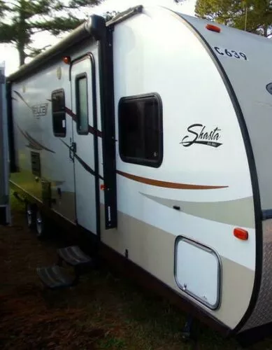 “Shasta Trailers ” RV Decals (Set of 2) – OEM New Oracle *