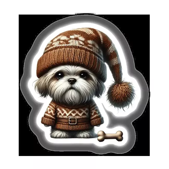 Shih Tzu Gnome with Dog Bone