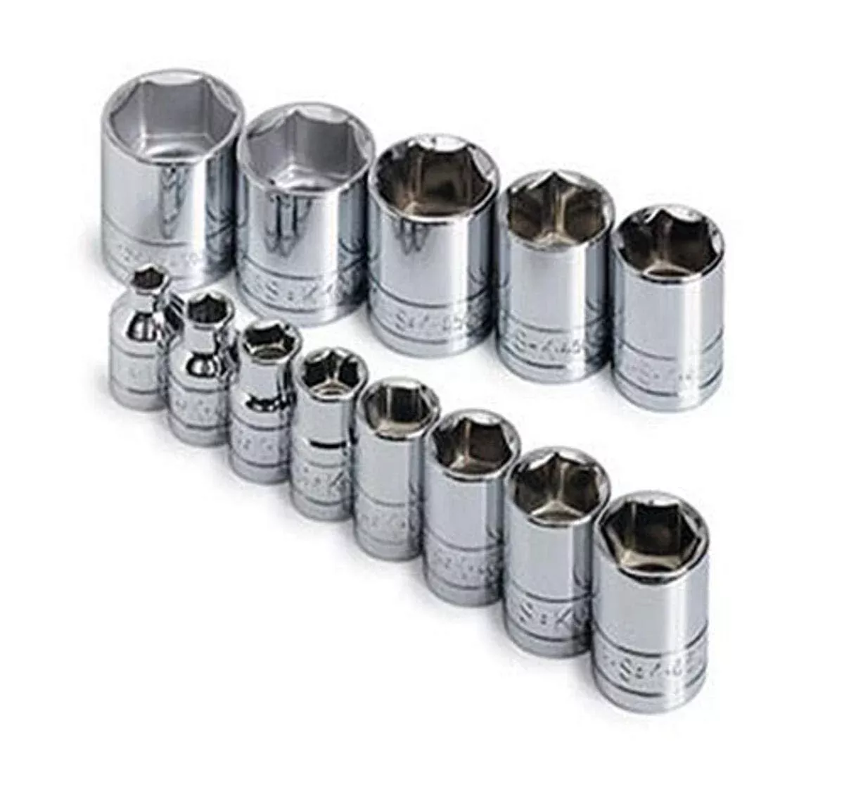 SK Hand Tool 4613 13pc 3/8" Dr. 6pt Standard Fractional Chrome Socket Set
