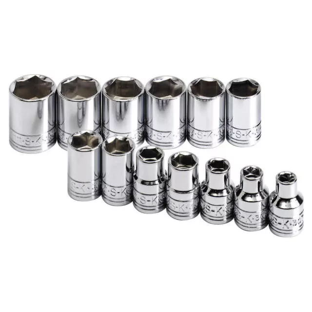 SK Hand Tools 13S 13pc 3/8" Dr. 6pt Standard Metric Socket Set USA MADE
