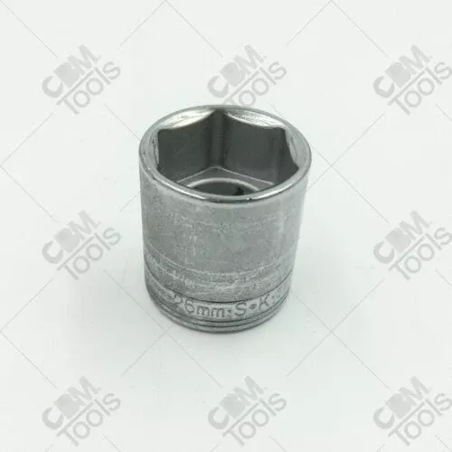 SK Hand Tools 326 26mm 3/8" Drive Metric Standard Chrome Socket