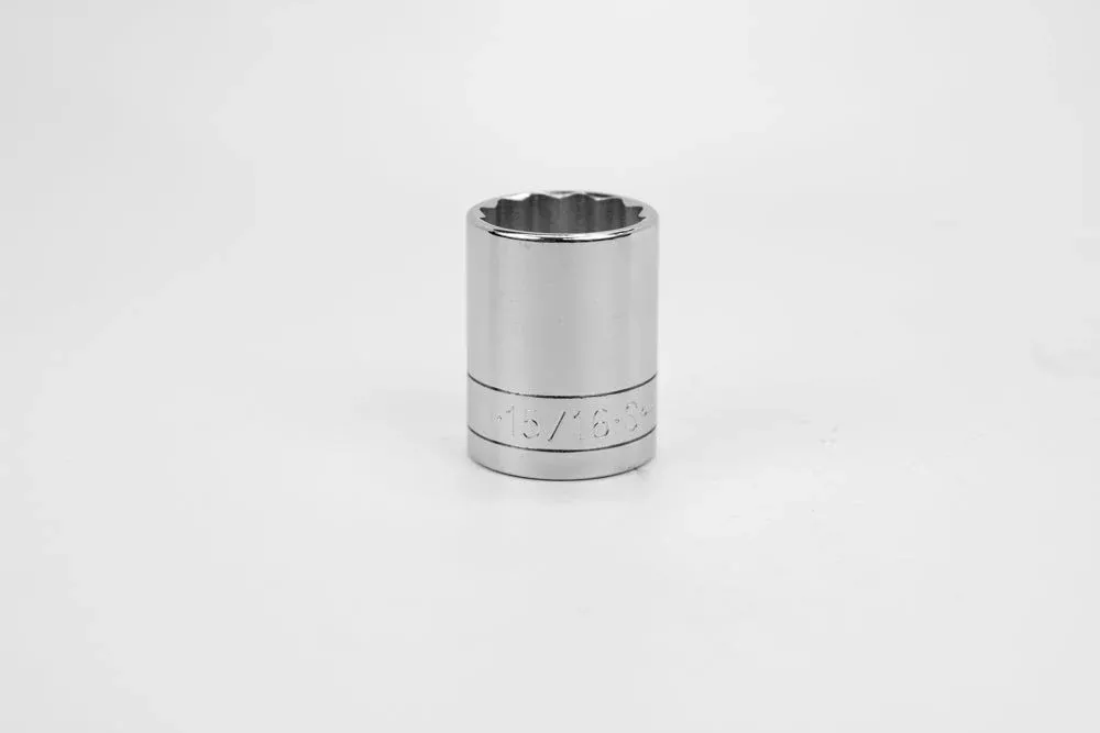 SK Hand Tools 40130 1/2" Dr. 15/16" 12pt Standard Fractional Chrome Socket