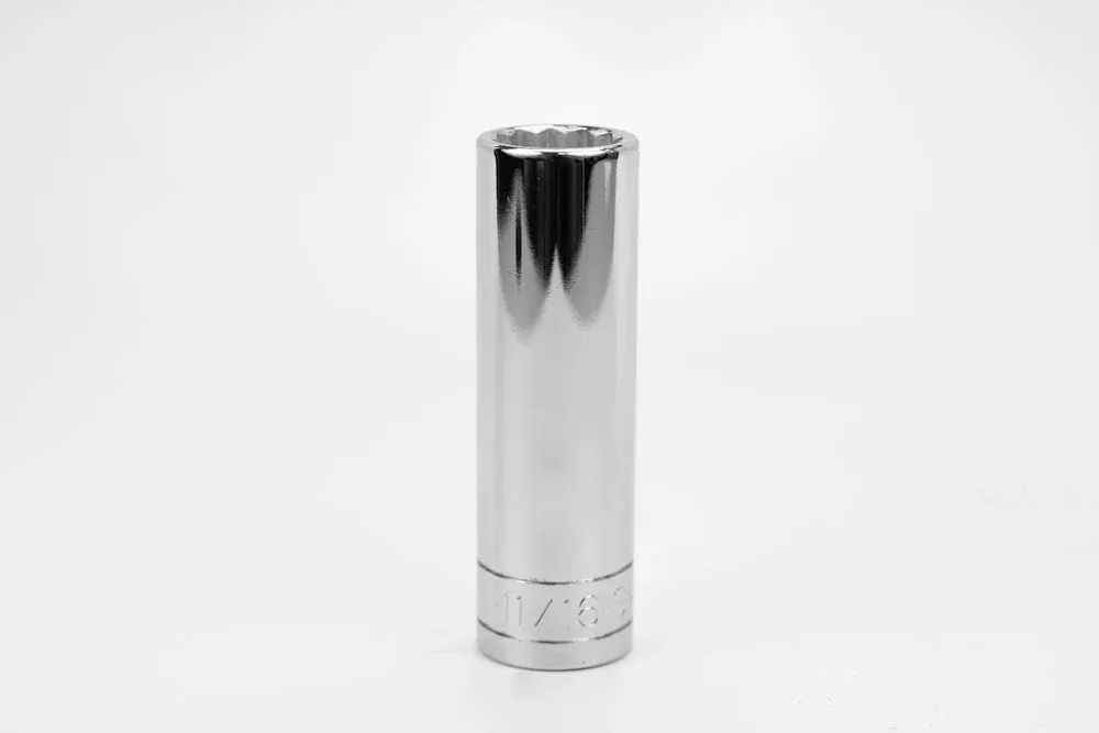 SK Hand Tools 40822 1/2" Dr. 11/16" 12pt Deep Fractional Chrome Socket