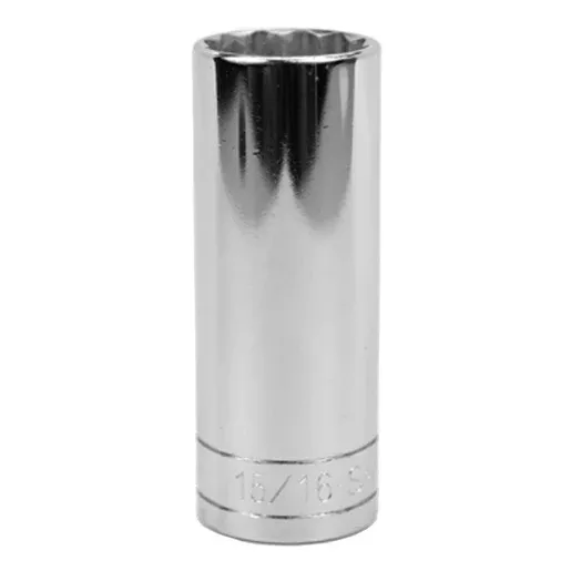 SK Hand Tools 40830 1/2" Dr. 15/16" 12pt Deep Fractional Chrome Socket