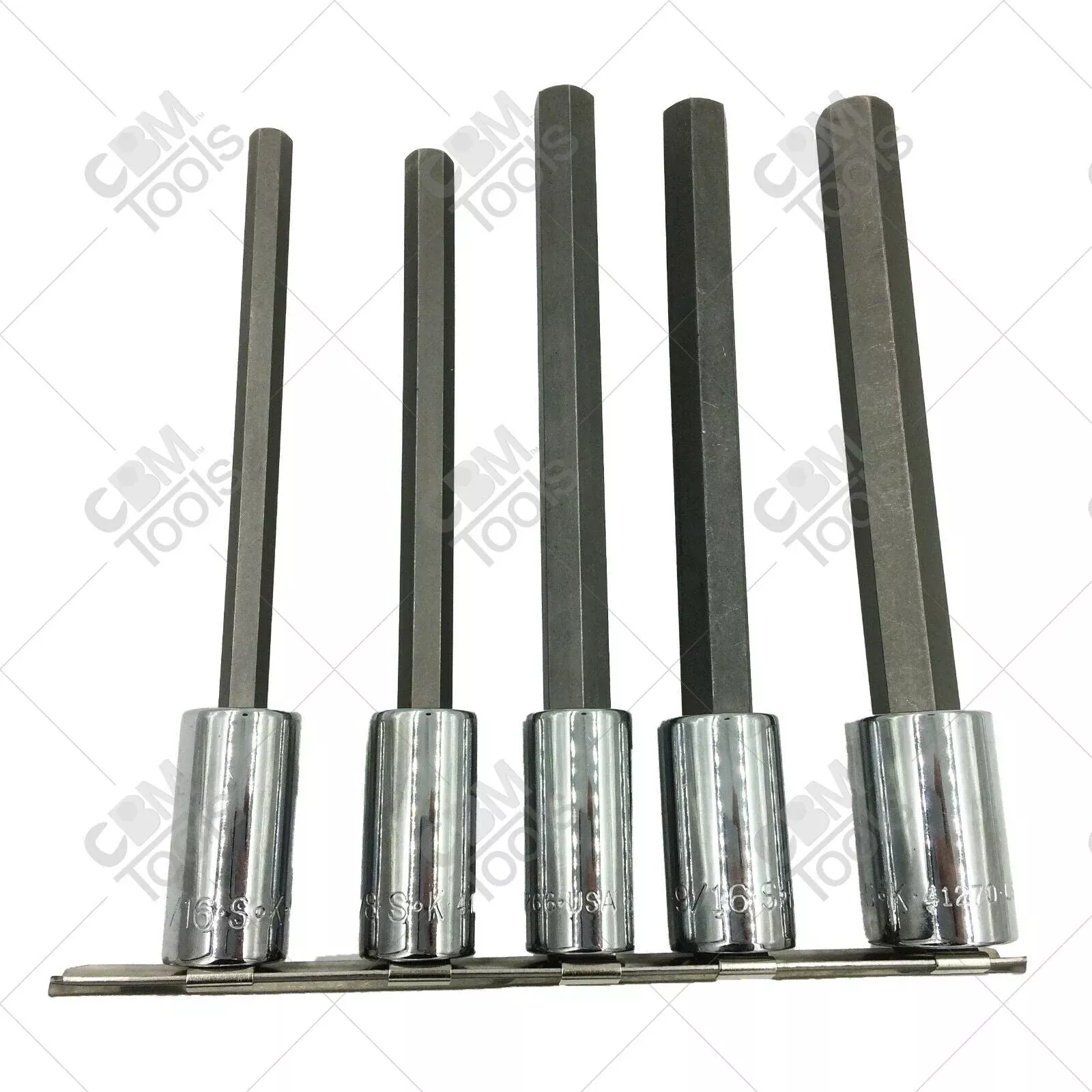 SK Hand Tools 41255 5pc 1/2" Dr. Long Fractional Hex Bit Socket Set