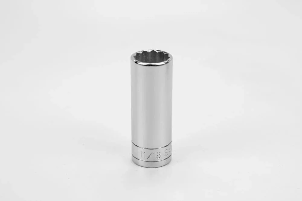 SK Hand Tools 42422 3/8" Dr. 11/16" 12pt Deep Fractional Chrome Socket