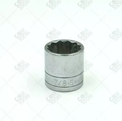 SK Hand Tools 45128 SAE 3/8" Drive 7/8" 12pt Standard Chrome Socket -
