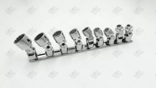 SK Hand Tools 4609 9pc 3/8" Dr. 12pt Flex Fractional Chrome Socket Set