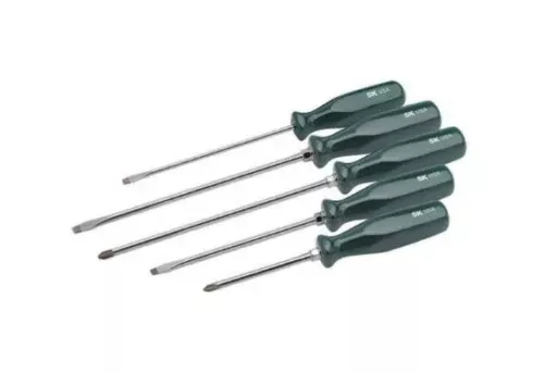 SK Hand Tools 86321 5 Piece SureGrip Long Reach Screwdriver Set