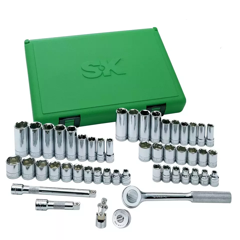 SK Hand Tools 94549 3/8" DRIVE 6 PT STD AND DEEP SAE & METRIC SOCKET SET 49 PIECE